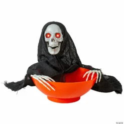 10.5" Animated Grim Reaper Halloween Candy Bowl