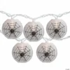 10-Count Black Spider in Web Paper Lantern Halloween Lights 8.5ft White Wire