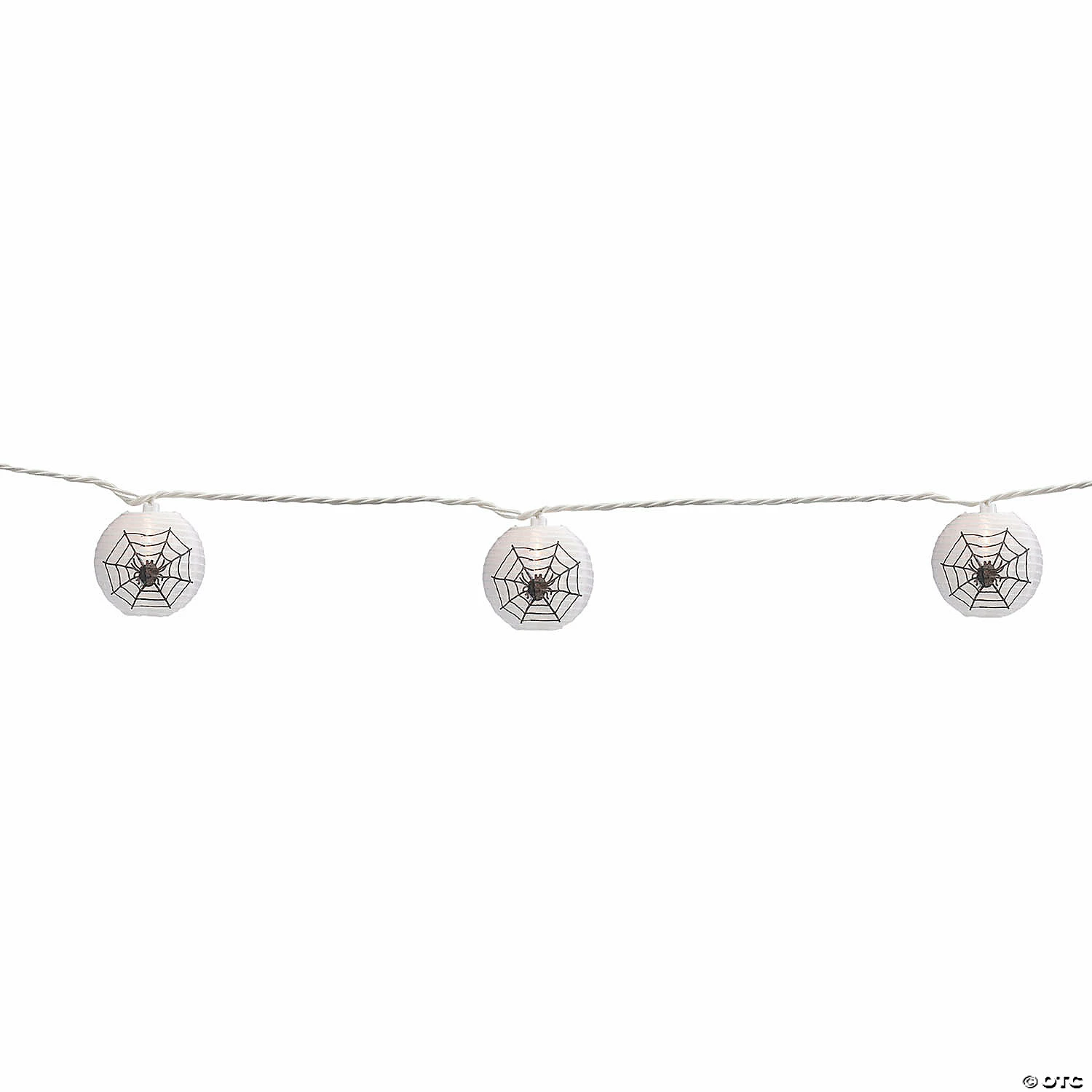 10-Count Black Spider in Web Paper Lantern Halloween Lights 8.5ft White Wire 3 10-Count Black Spider in Web Paper Lantern Halloween Lights 8.5ft White Wire - Image 3