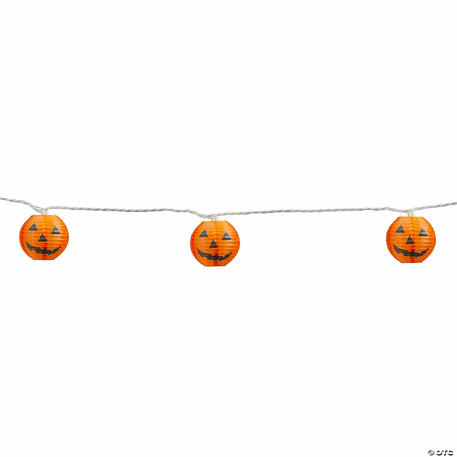 10-Count Orange Jack-O-Lantern Paper Lantern Halloween Lights 8.5ft White Wire 3 10-Count Orange Jack-O-Lantern Paper Lantern Halloween Lights 8.5ft White Wire - Image 3
