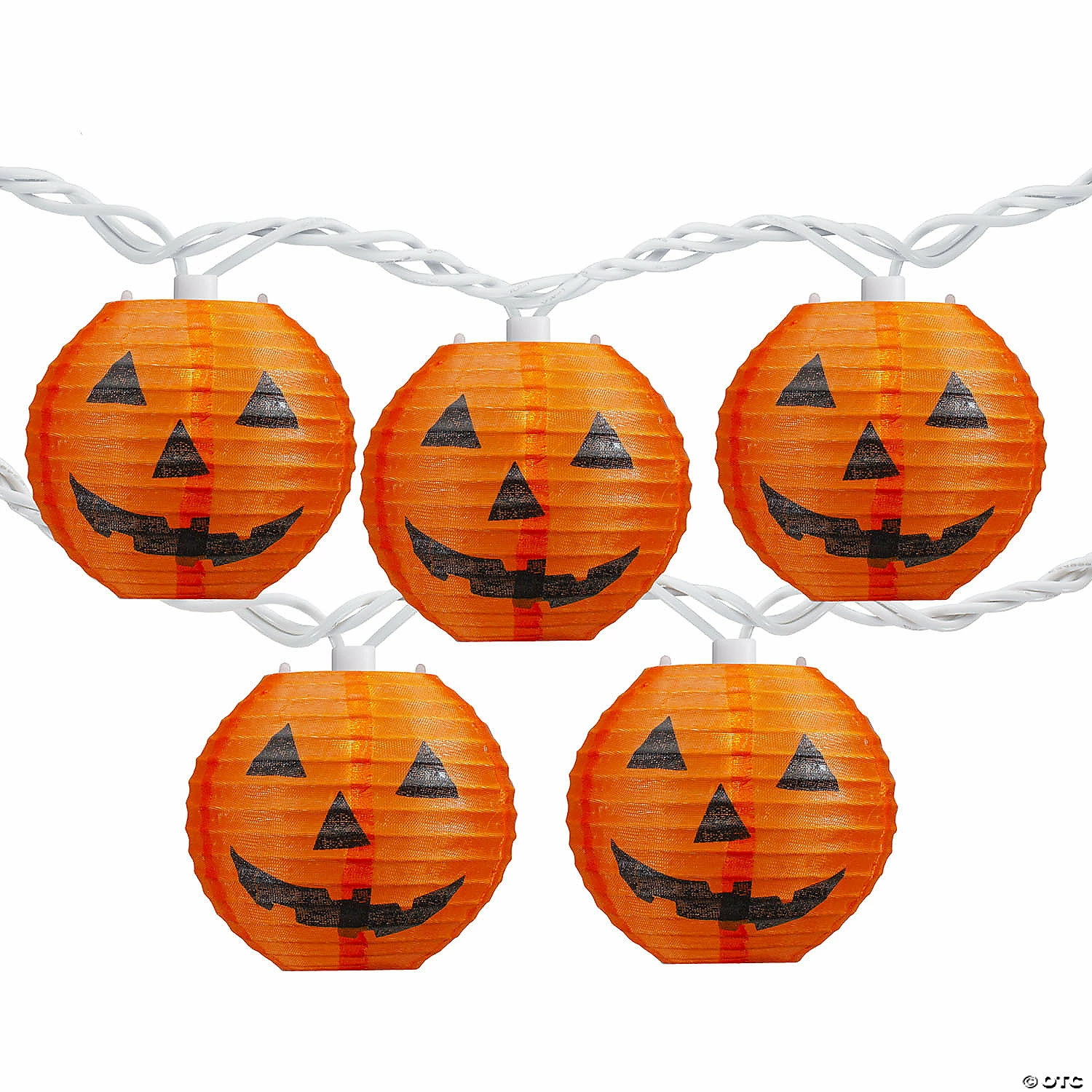 10-Count Orange Jack-O-Lantern Paper Lantern Halloween Lights 8.5ft White Wire 1 10-Count Orange Jack-O-Lantern Paper Lantern Halloween Lights 8.5ft White Wire