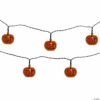 10ct Orange Battery Operated Jack O' Lantern LED Mini Halloween Lights - 6ft Black Wire