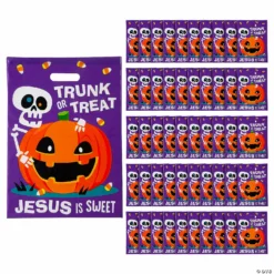 12 1/2" x 17" Bulk Religious Trunk-or-Treat Plastic Goody Bags - 50 Pc.