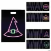 12 1/2” x 17" Neon Halloween Plastic Goody Bags- 100 Pc.
