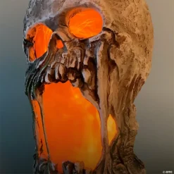 12" Flaming Rotted Skull Animated Prop 7 12" Flaming Rotted Skull Animated Prop -Halloween Decorations Shop 12 flaming rotted skull animated proptt60064 a03