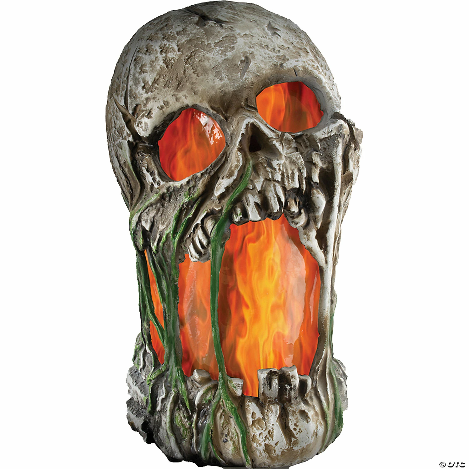 12" Flaming Rotted Skull Animated Prop 1 12" Flaming Rotted Skull Animated Prop