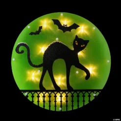 13.75" Lighted Black Cat Halloween Window Silhouette -Halloween Decorations Shop 13 75 lighted black cat halloween window silhouette14256741 a02