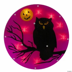 13.75" Lighted Owl Halloween Window Silhouette