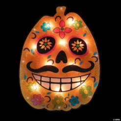 15" Lighted Sugar Skull Pumpkin Halloween Window Silhouette 6 15" Lighted Sugar Skull Pumpkin Halloween Window Silhouette -Halloween Decorations Shop 15 lighted sugar skull pumpkin halloween window silhouette14256739 a02