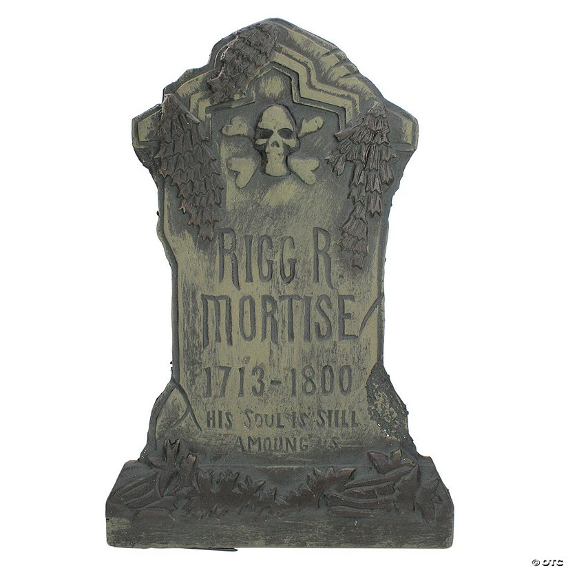 28.5" Rigg R Mortise Halloween Tombstone Yard Decoration 1 28.5" Rigg R Mortise Halloween Tombstone Yard Decoration