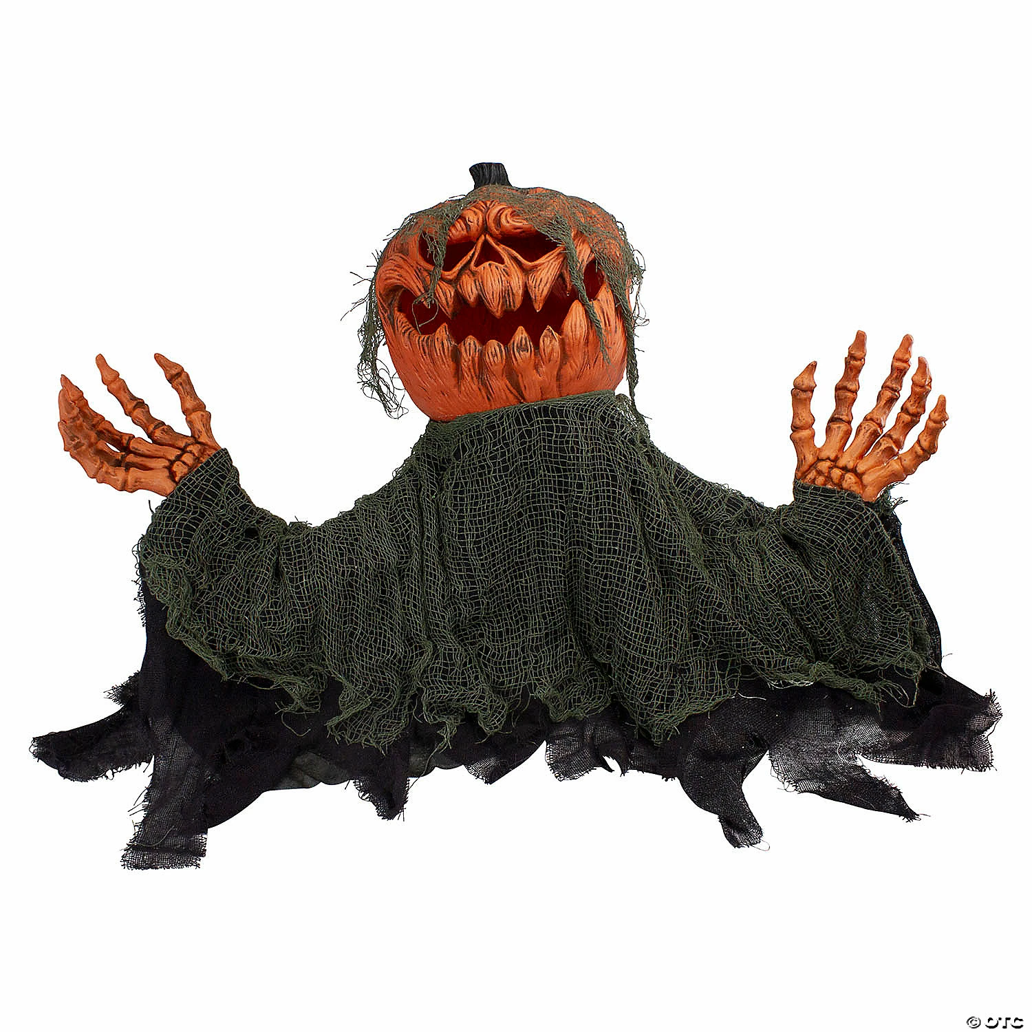 30" Black and Orange Animated Pumpkin Halloween Decoration 1 30" Black and Orange Animated Pumpkin Halloween Decoration