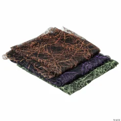 3pc Purple Orange and Green Spiderweb Halloween Decorations 6ft