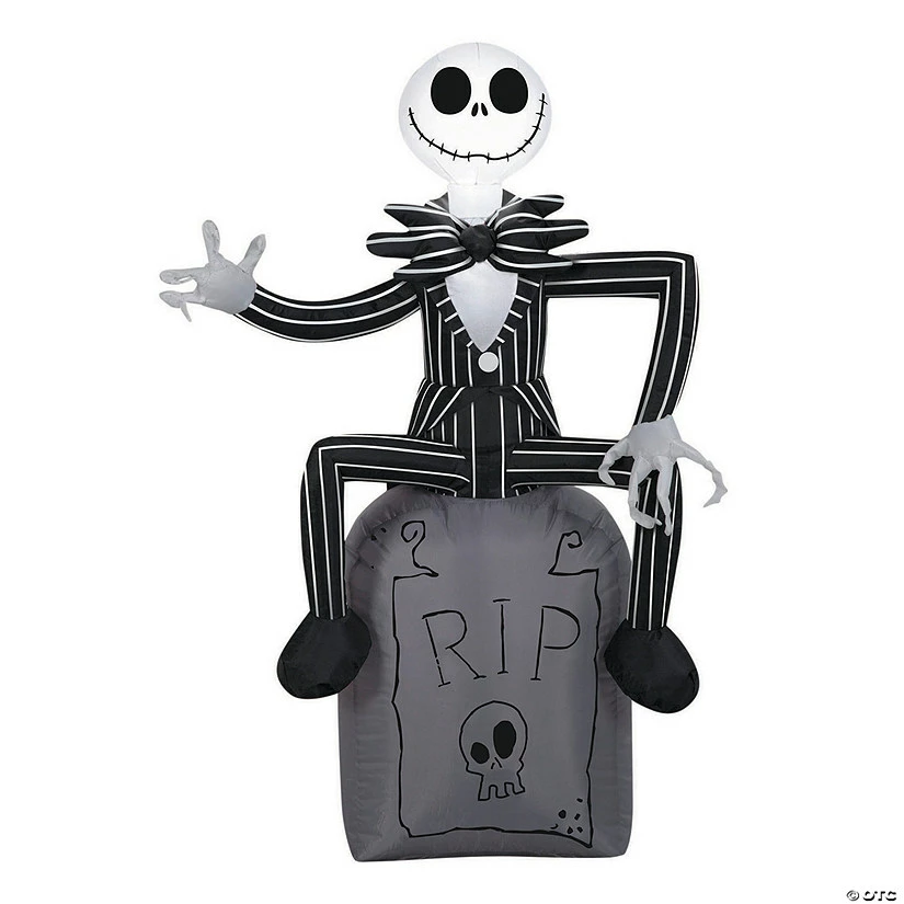 42" Blow Up Inflatable Jack Skellington on Tombstone 1 42" Blow Up Inflatable Jack Skellington on Tombstone
