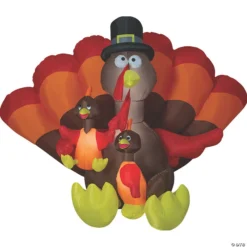 72" Blow Up Inflatable Turkey Family