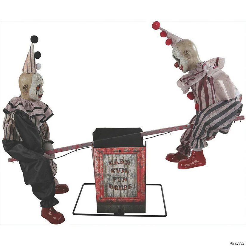 Animated See-Saw Clowns Halloween Decoration 1 Animated See-Saw Clowns Halloween Decoration