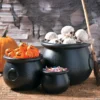 Black Cauldrons Halloween Decorations