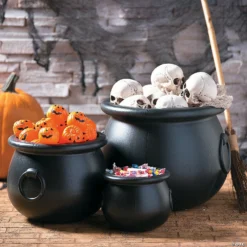 Black Cauldrons Halloween Decorations