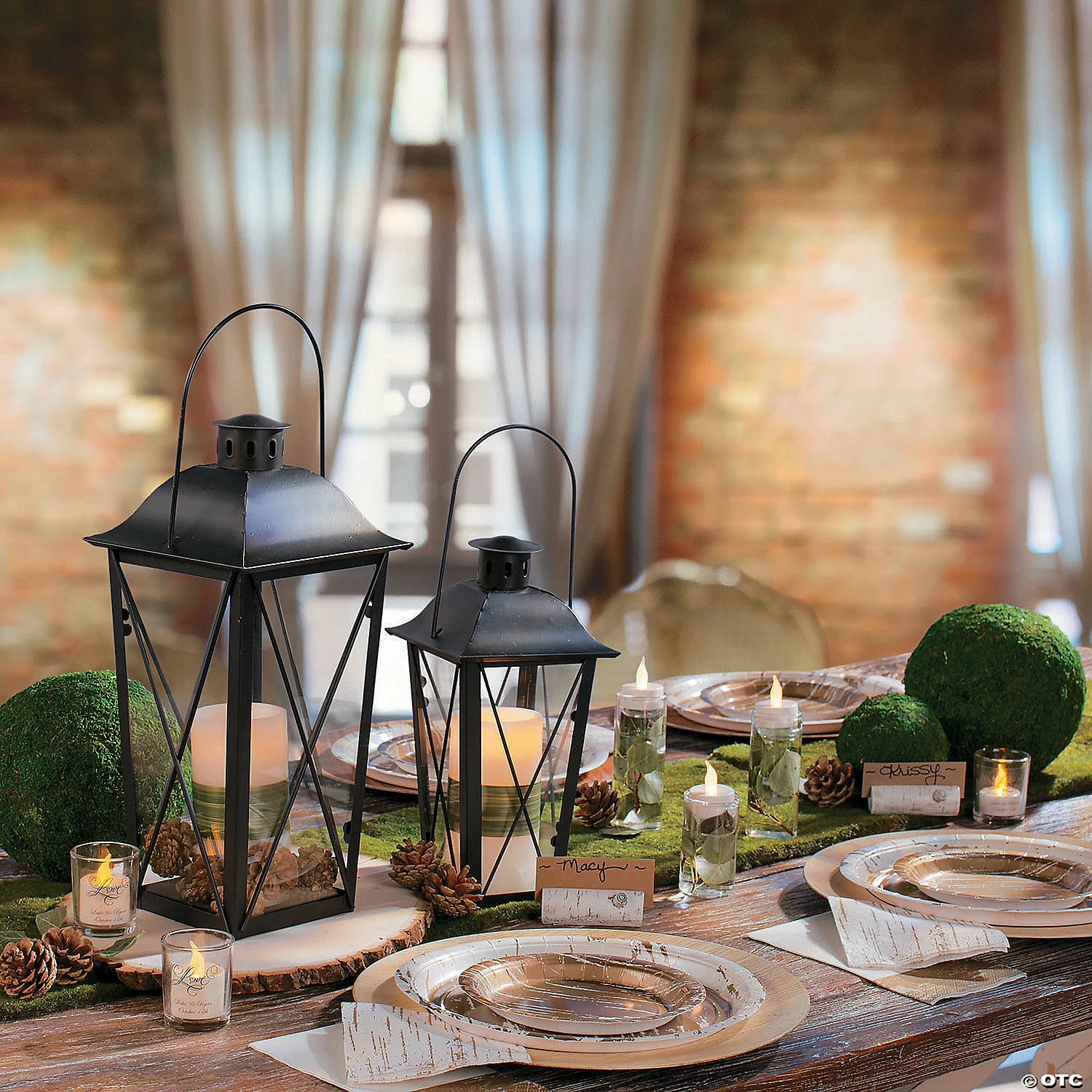 Black Metal Lanterns - 2 Pc. 5 Black Metal Lanterns - 2 Pc. - Image 5