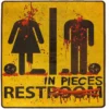 Bloody Restroom Sign Sticker - Halloween, Haunted House and Horror Themed Parties Bathroom Door Decoration