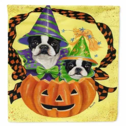 Caroline's Treasures, Halloween, Boston Terrier Halloweenies Flag Canvas House Size, 28 x 40, Dogs