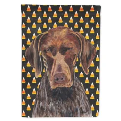 Caroline's Treasures, Halloween, German Shorthaired Pointer Candy Corn Halloween Portrait Flag Garden Size, 11.25 x 15.5, Dogs