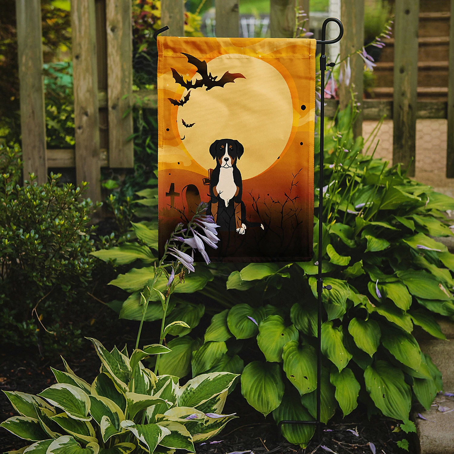 Caroline's Treasures, Halloween, Halloween Greater Swiss Mountain Dog Flag Garden Size, 11.25 x 15.5, Dogs 2 Caroline's Treasures, Halloween, Halloween Greater Swiss Mountain Dog Flag Garden Size, 11.25 x 15.5, Dogs - Image 2