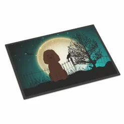 Caroline's Treasures, Halloween, Halloween Scary Irish Water Spaniel Indoor or Outdoor Mat 24x36, 36 x 24, Dogs