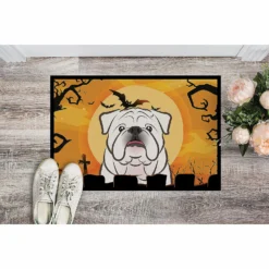 Caroline's Treasures, Halloween, Halloween White English Bulldog Indoor or Outdoor Mat 24x36, 36 x 24, Dogs -Halloween Decorations Shop carolines treasures halloween halloween white english bulldog indoor or outdoor mat 24x36 36 x 24 dogs14125528 a01NOWA