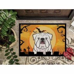 Caroline's Treasures, Halloween, Halloween White English Bulldog Indoor or Outdoor Mat 24x36, 36 x 24, Dogs -Halloween Decorations Shop carolines treasures halloween halloween white english bulldog indoor or outdoor mat 24x36 36 x 24 dogs14125528 a02NOWA
