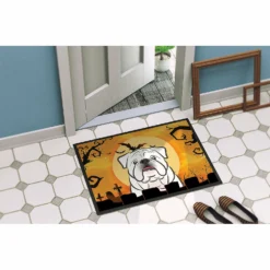 Caroline's Treasures, Halloween, Halloween White English Bulldog Indoor or Outdoor Mat 24x36, 36 x 24, Dogs -Halloween Decorations Shop carolines treasures halloween halloween white english bulldog indoor or outdoor mat 24x36 36 x 24 dogs14125528 a03NOWA
