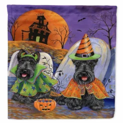Caroline's Treasures, Halloween, Scottie Halloween Haunted House Flag Canvas House Size, 28 x 40, Dogs