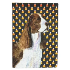 Caroline's Treasures, Halloween, Springer Spaniel Candy Corn Halloween Portrait Flag Garden Size, 11.25 x 15.5, Dogs