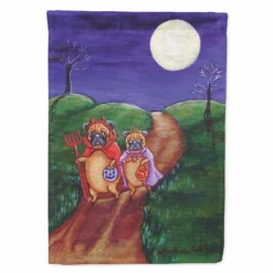 Caroline's Treasures, Halloween, Trick or Treat Halloween Pug Flag Garden Size, 11.25 x 15.5, Dogs