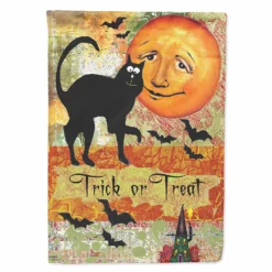 Caroline's Treasures, Halloween, Trick or Treat Moon Halloween Flag Canvas House Size, 28 x 40, Seasonal