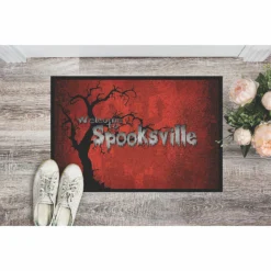Caroline's Treasures, Halloween, Welcome to Spooksville Halloween Indoor or Outdoor Mat 24x36, 36 x 24, Seasonal -Halloween Decorations Shop carolines treasures halloween welcome to spooksville halloween indoor or outdoor mat 24x36 36 x 24 seasonal14137970 a01NOWA