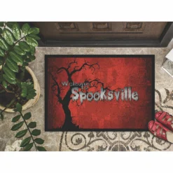 Caroline's Treasures, Halloween, Welcome to Spooksville Halloween Indoor or Outdoor Mat 24x36, 36 x 24, Seasonal -Halloween Decorations Shop carolines treasures halloween welcome to spooksville halloween indoor or outdoor mat 24x36 36 x 24 seasonal14137970 a02NOWA