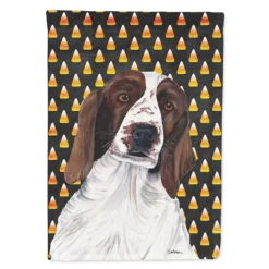 Caroline's Treasures, Halloween, Welsh Springer Spaniel Candy Corn Halloween Portrait Flag Garden Size, 11.25 x 15.5, Dogs
