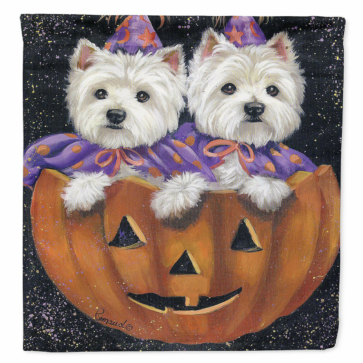 Caroline's Treasures, Halloween, Westie Halloween Pumpkin Ride Flag Canvas House Size, 28 x 40, Dogs 1 Caroline's Treasures, Halloween, Westie Halloween Pumpkin Ride Flag Canvas House Size, 28 x 40, Dogs