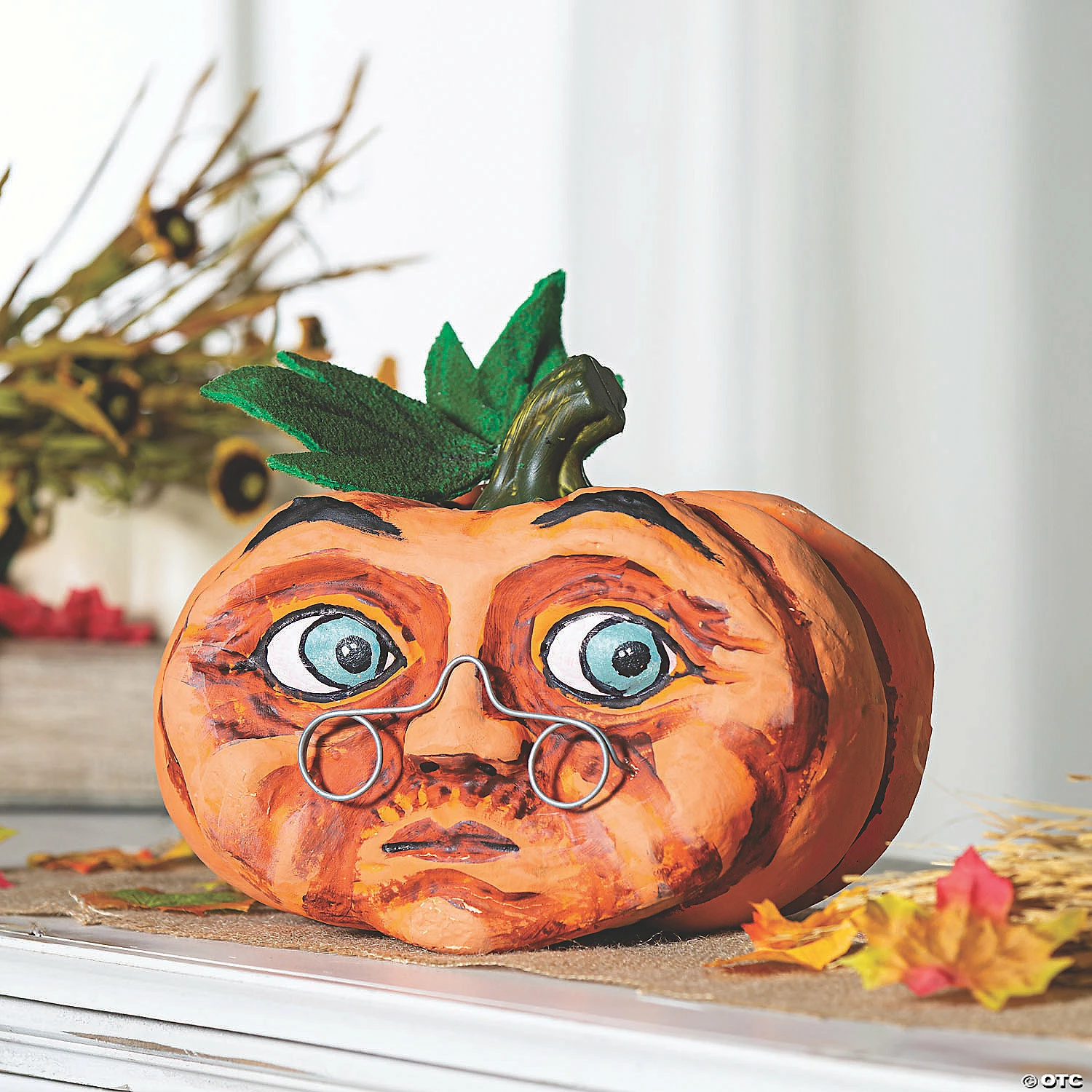 Character Pumpkin with Glasses Halloween Decoration 2 Character Pumpkin with Glasses Halloween Decoration - Image 2