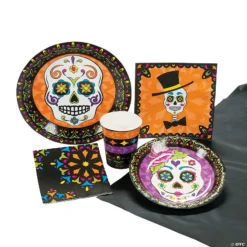 Day of the Dead Tableware Kit for 8 Guests