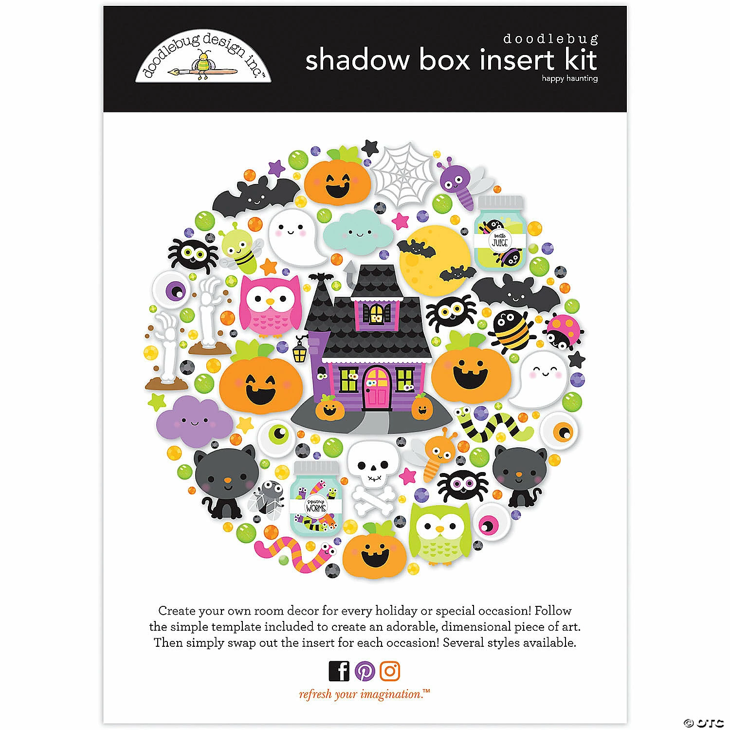 Doodlebug Design Shadow Box Insert Kit-Happy Haunting 1 Doodlebug Design Shadow Box Insert Kit-Happy Haunting
