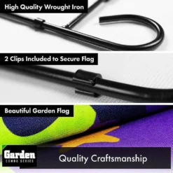 G128 - Combo Pack: Garden Flag Stand Black 36x16IN and Garden Flag Trick or Treat Purple Witch Hat Green 12x18IN -Halloween Decorations Shop g128 combo pack garden flag stand black 36x16in and garden flag trick or treat purple witch hat green 12x18in14213650 a02NOWA