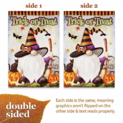 G128 - Garden Flag Halloween Decoration Trick or Treat Witch Hat Gnome with Broom 12"x18" -Halloween Decorations Shop g128 garden flag halloween decoration trick or treat witch hat gnome with broom 12x1814222199 a02NOWA