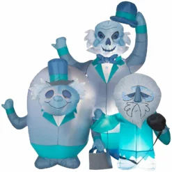 Gemmy Airblown Haunted Mansion Hitchhiking Ghosts Scene Disney 6 ft Tall blue