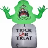 Gemmy Airblown Inflatable Ghostbusters Slimer with Tombstone 5 ft Tall green