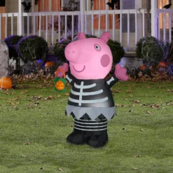 Gemmy Airblown Inflatable Peppa Pig in Skeleton Costume 4.5 ft Tall Pink -Halloween Decorations Shop gemmy airblown inflatable peppa pig in skeleton costume 4 5 ft tall pink14240701 a01NOWA