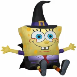 Gemmy Airblown SpongeBob as Witch Nickelodeon 4 ft Tall yellow