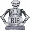 Gemmy Photorealistic Airblown Skeleton with Tombstone Giant 10 ft Tall Multicolored