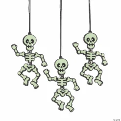 Glow-in-the-Dark Dancing Skeleton Necklaces - 12 Pc. -Halloween Decorations Shop glow in the dark dancing skeleton necklaces 12 pc 13952233 a01