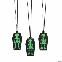 Glow-in-the-Dark Halloween Coffin Necklaces - 12 Pc. -Halloween Decorations Shop glow in the dark halloween coffin necklaces 12 pc 13981312 a01